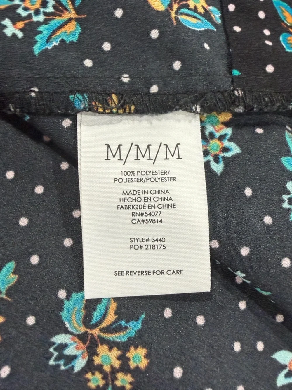 CAbi Black Sleeveless Floral Collared Pull-Over Blouse with Buttons - Picture 8 of 9